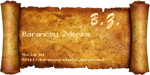 Barancsy Zdenka névjegykártya